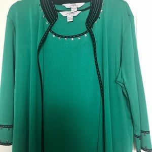 Ming Wang 2 piece knit jacket and shell